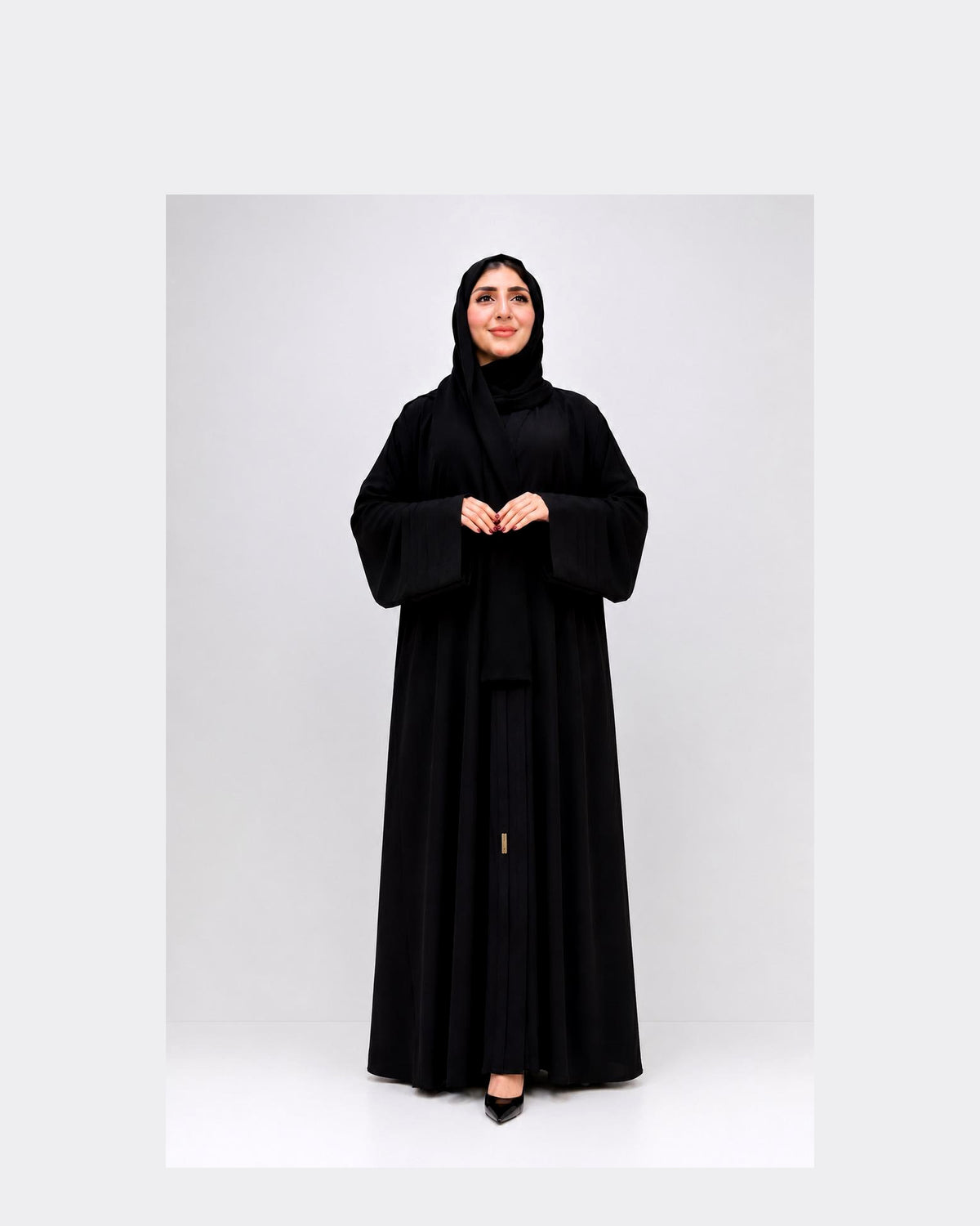 Luxury Silk Abaya – Rich Jet Black with Timeless Elegance