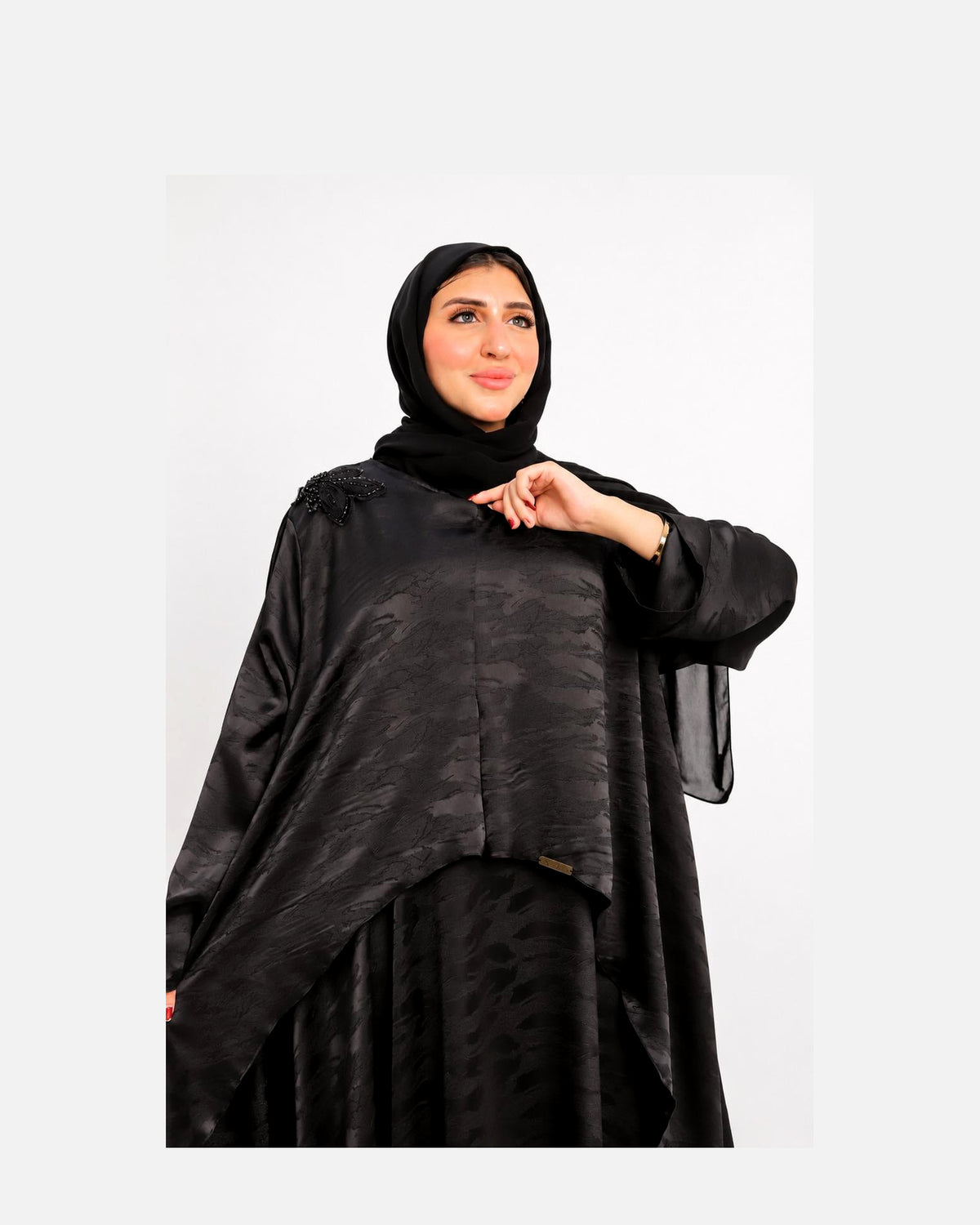 Premium Jacquard Silk Abaya