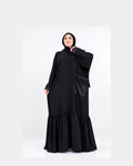Luxury silk abaya with an elegant and flowing design.
