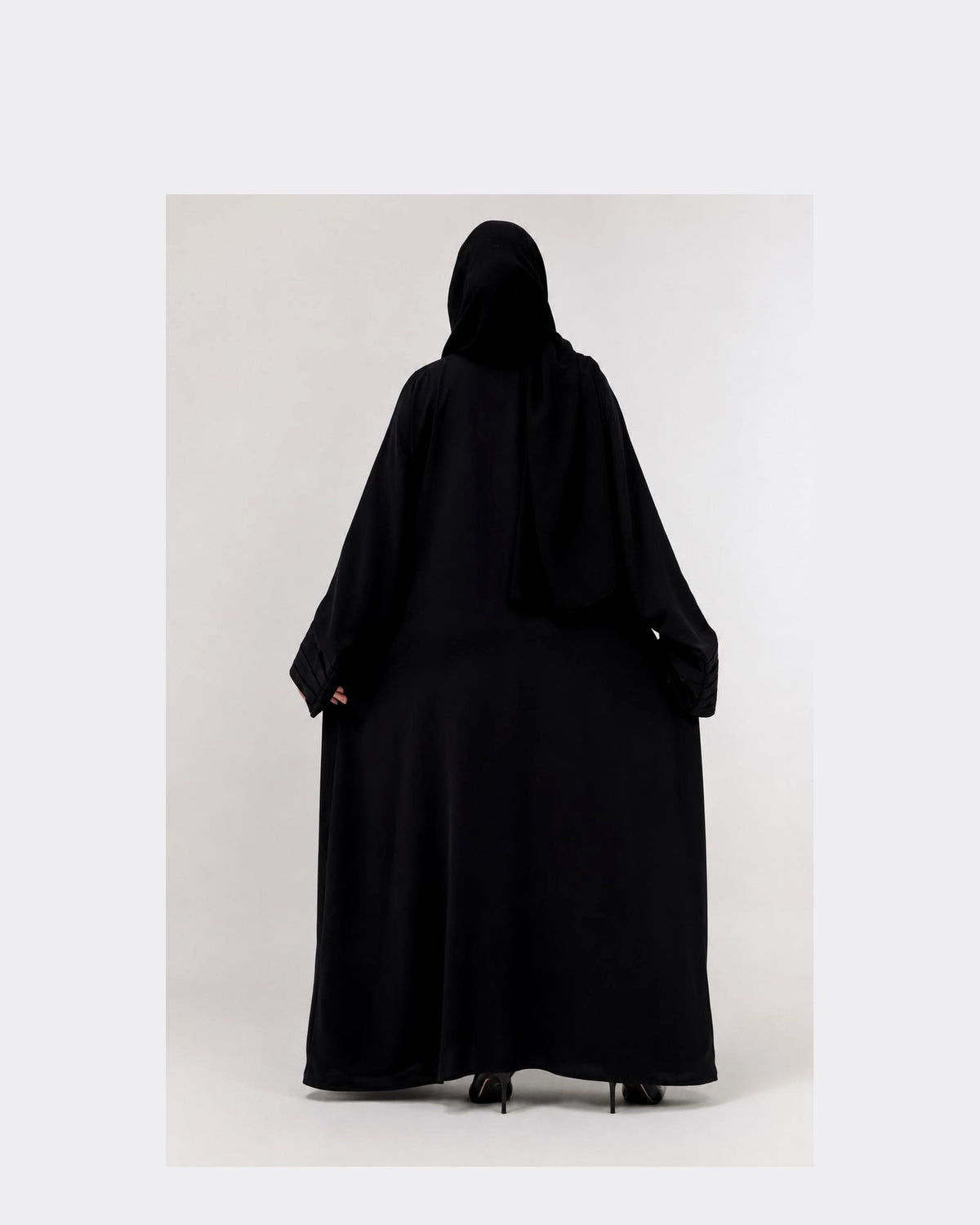 Luxury Silk Abaya – Rich Jet Black with Timeless Elegance
